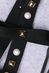 STRAPPY BEADED BANDAGE MESH JUMPSUIT BODYSUITS & JUMPSUITS styleofcb