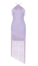 TASSEL SLEEVELESS MIDI DRESS IN LILAC DRESS STYLE OF CB