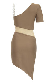 TIGHT MADI DRESS IN BROWN styleofcb