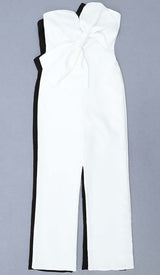 TWISTED BOW SILK FAILLE JUMPSUIT DRESS STYLE OF CB