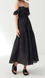 V-NECK CUTOUT MAXI DRESS IN BLACK DRESS STYLE OF CB