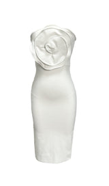 WAVE FLOWER STRAPLESS BANDAGE DRESS Dresses Oh CICI