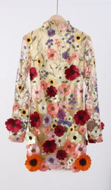 EMBROIDERED LACE HALF HIGH COLLAR MINI DRESS styleofcb