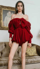 VELVET STRAPLESS MINI DRESS IN RED Dresses styleofcb
