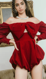 VELVET STRAPLESS MINI DRESS IN RED Dresses styleofcb