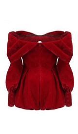 VELVET STRAPLESS MINI DRESS IN RED Dresses styleofcb