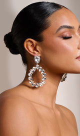 SILVER DIAMANTE TEARDROP EARRINGS JEWELLERY styleofcb