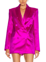 SATIN BLAZER SUIT IN PINK styleofcb