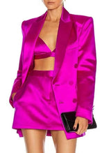 SATIN BLAZER SUIT IN PINK styleofcb