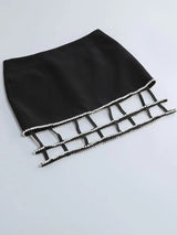 SPANDEX HEAVY RHINESTONE CUT-OUT MINI DRESS IN BLACK styleofcb