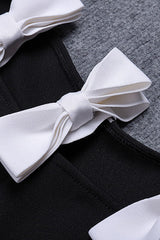 WHITE BOWS HIGH SLIT BANDAGE DRESS Bandage Dresses styleofcb