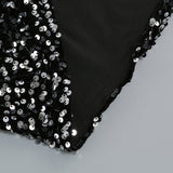 SEQUIN FEATHER LONG SLEEVES MIDI DRESS styleofcb