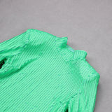 LONG SLEEVES BODYCON MIDI DRESS IN GREEN styleofcb