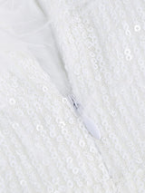 OSTRICH HAIR DECORATIVE BANDEAU MAXIC DRESS IN WHITE styleofcb