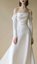 HALTER AND LARGE BOW SHOULER DRESS IN WHITE styleofcb