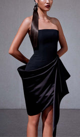 BANDEAU IRREGULAR MINI DRESS IN BLACK DRESS STYLE OF CB