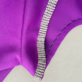 BANDAGE TWO PIECE DIAMOND ENCRUSTED RUFFLE SEXY MINI DRESS IN PURPLE styleofcb