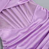CORSET SATIN MINI DRESS IN PURPLE Bandage Dresses styleofcb