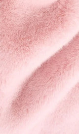 PLUSH SHAWL WARM AND SKINNY MINI DRESS IN PINK styleofcb