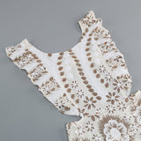 FLORAL LACE MINI DRESS IN WHITE styleofcb