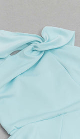 CRISS CROSS NECKLINE SATIN MIDI DRESS IN MINT DRESS STYLE OF CB