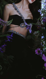 CRYSTAL ONE-SHOULDER MIDI DRESS IN BLACK DRESS STYLE OF CB