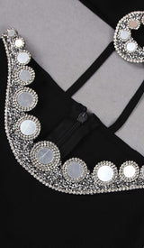 CRYSTAL ONE-SHOULDER MIDI DRESS IN BLACK DRESS STYLE OF CB