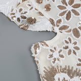 FLORAL LACE MINI DRESS IN WHITE styleofcb