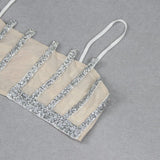 EMBELLISHED PERSPECTIVE TWO PIECE SET IN WHITE DRESS sis label