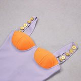 Purple Orange Bandage Mini Dress Dresses styleofcb