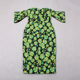 JACQUARD STRAPLESS MIDI DRESS IN GREEN Dresses styleofcb