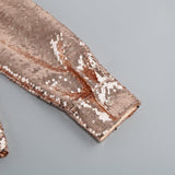 THIGH SLIT GLITTER MAXI DRESS IN METALLIC GOLD DRESS sis label