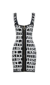 LETTERS SKINNY KNIT DRESS IN BLACK styleofcb