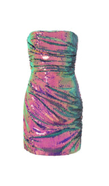 SEQUIN OFF SHOULDER MINI DRESS IN PURPLE styleofcb