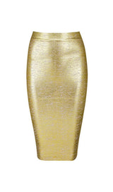 HIGH WAIST WRAP SKIRT IN GOLD styleofcb