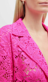 FLORAL-EMBROIDERED LACE TWO-PIECE SUIT IN PINK DRESS STYLE OF CB