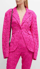 FLORAL-EMBROIDERED LACE TWO-PIECE SUIT IN PINK DRESS STYLE OF CB