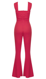 HALTER SLEEVELESS JUMPSUIT IN RED DRESS STYLE OF CB