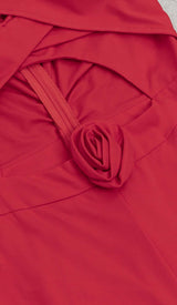 HALTER SLEEVELESS JUMPSUIT IN RED DRESS STYLE OF CB