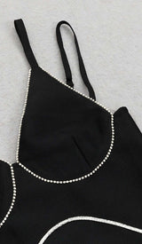 IRREGULAR SPLIT MIDI DRESS IN BLACK styleofcb