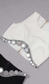 JEWELLED TENTACLE TWO PIECE IN WHITE DRESS STYLE OF CB