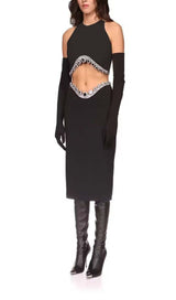 JEWELLED TENTACLE TWO PIECE SUIT IN BLACK DRESS STYLE OF CB