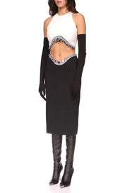 JEWELLED TENTACLE TWO PIECE IN WHITE DRESS STYLE OF CB