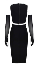 JEWELLED TENTACLE TWO PIECE SUIT IN BLACK DRESS STYLE OF CB