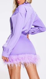 FEATHER LONG SLEEVE SHIRT DRESS Dresses sis label