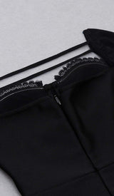 MESH ASYMMETRICAL MIDI DRESS IN BLACK DRESS STYLE OF CB