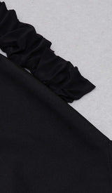 MESH ASYMMETRICAL MIDI DRESS IN BLACK DRESS STYLE OF CB