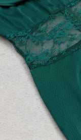 THIGH SLIT LACE MIDI DRESS IN TURQUOISE DRESS STYLE OF CB