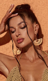 WOOD CUTOUT SCALLOPED EARRINGS Earrings styleofcb