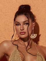 WOOD CUTOUT SCALLOPED EARRINGS Earrings styleofcb